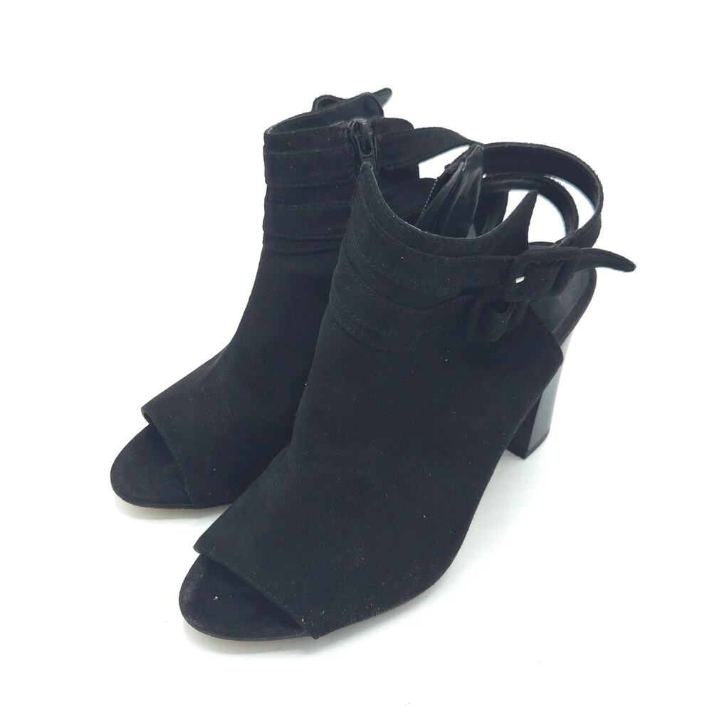 Madden Girl Addyy Slingback Women's Size 6.5 Black Block Peep Toe Sandals